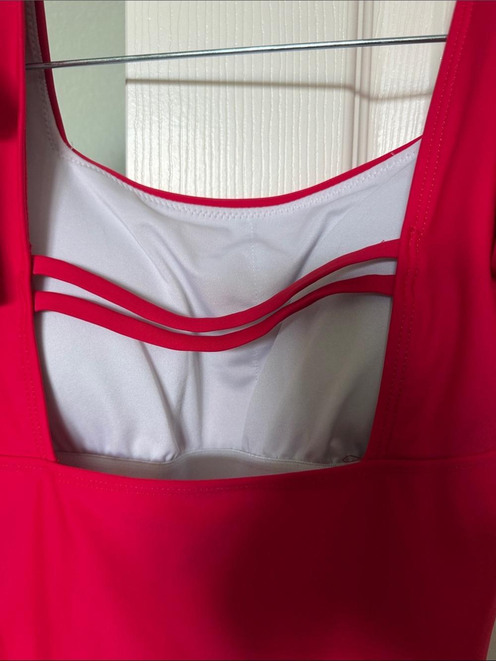 Red Ruffle-Sleeve One-Piece Swimsuit - Picture 6 of 7
